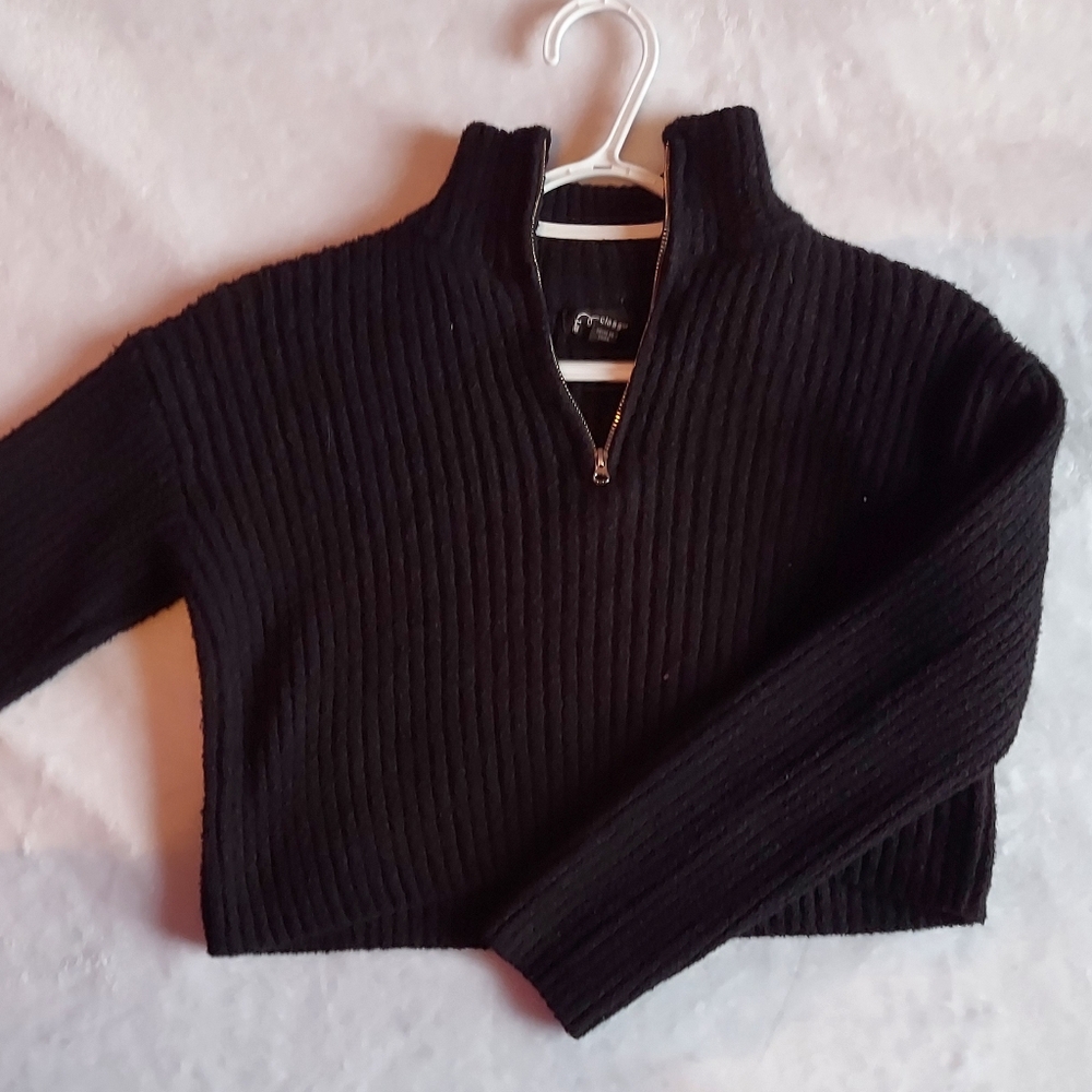 Forever 21 Black Ribbed Crop Top